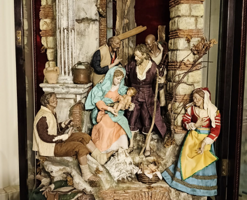 Natività in scarabattola, pastori da 32 cm